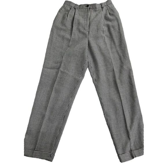 Womens Talbots Vintage Wool Black/White Houndstooth Lined Pants Cuffed Size 12 - Picture 2 of 13